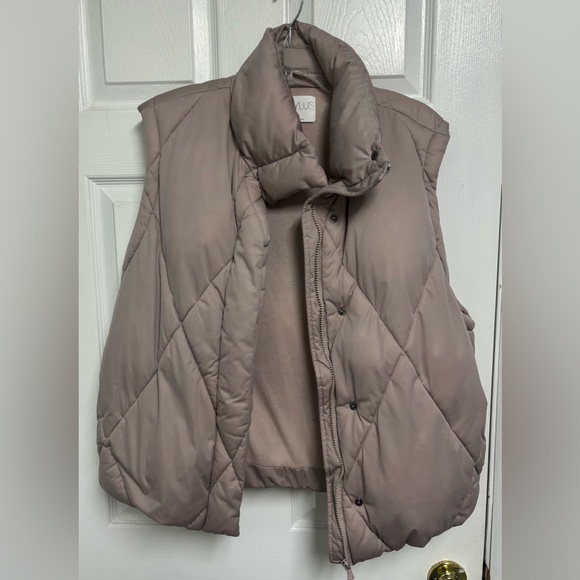 Stylus Sleeveless Quilted Puffer Vest Mauve Taupe Women’s Size XL - Picture 2 of 7